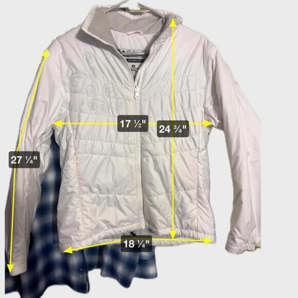Columbia Full Zip White Jacket Coat  RN 69724‎  Medium - Picture 6 of 6